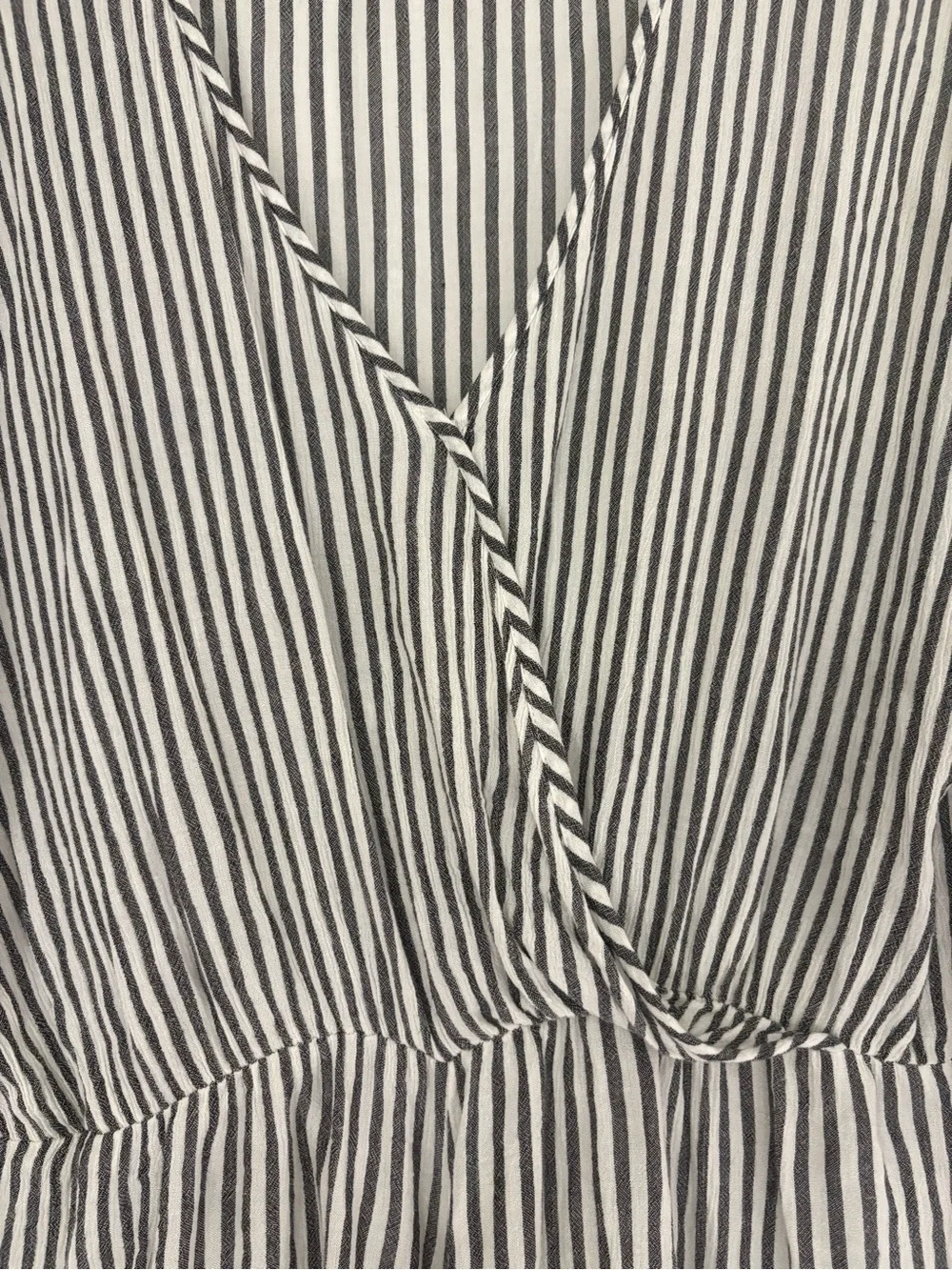Striped V Neck Women’s Bathingsuit Cover Up - Linen Look and Feel